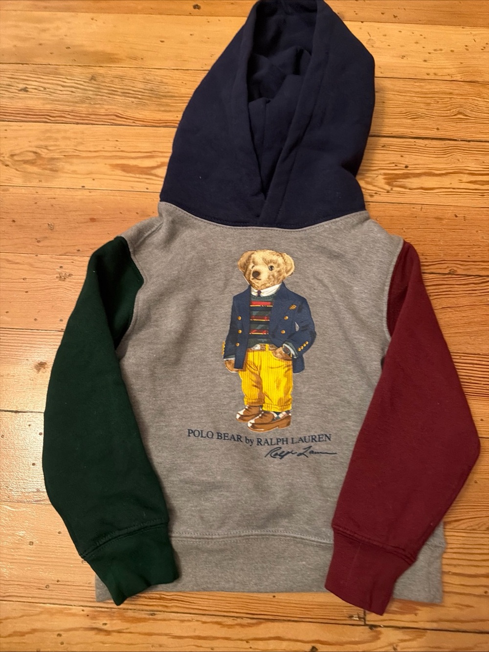 Polo Ralph Lauren Kids Polo Bear Colorblock Hoodie Size 3T NWOT